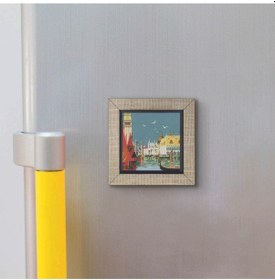 Resim Venedik Görseli Baskılı Mdf Magnet 7x7 414 
