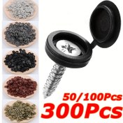 Resim 50/100/300 adet Plastik Vidalı Katlanır Snap Koruyucu Kapak Düğme Somun Kapak Dış Dekor 