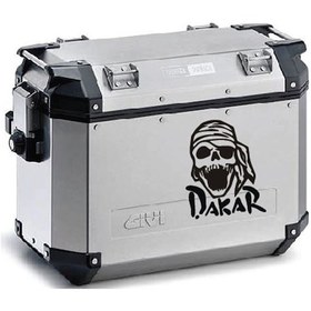 Resim Kuru Kafa Desenli Dakar Motosiklet Çanta Sticker Etiket Modeli - 