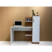 Resim Bicabin Bicabin Narin Trend Raflı Dolaplı Çalışma Masası Garda Beyaz Beyaz - Ceviz 