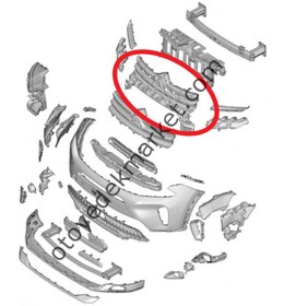 Resim Citroen C5 Aircross (2022-2025) Ön Panjur Izgara Alt İskeleti (Orijinal) 