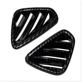 Resim Çmk Hyundai Kona Ön Menfez Kaplama 2 Parça Karbon 