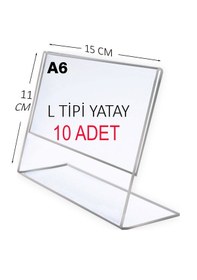 Resim Heroglas 10 Adet A7 L Tipi Yatay Masa Üstü Şeffaf Pleksi / Föylük-fiyatlık-menü-broşürlük 