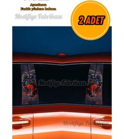 Resim Araç Kapı Direği Kaplama Folyosu Uv Baskılı 2'li Set-kaplan Desen 