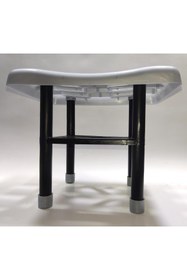 Resim abnturk Metalik Gri Kare Banyo Taburesi Kaymaz Sağlam Plastik 100kg Taşır Evde,işte Piknikte Kulanım Uygun 