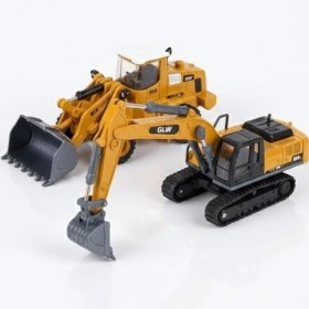 Resim viyolmarketim İş Makinesi Oyuncak Seti 1:70 – Kepçe ve Ekskavatör Mini İnşaat Araçları Model Oyuncak 