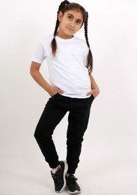 Resim COSBA kids wear Unisex 1 Adet Düz Jogger Eşofman Altı ve 1 Adet Düz Pamuklu Basic T-shirt 