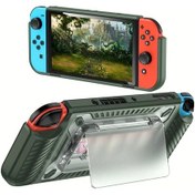 Resim Cloud011 Nintendo Switch Oled Yeşil Abs Çarpma Dayanıklı Taşıma Çantası 