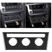Resim Araba Karbon Fiber Klima Döner Düğme Dekoratif Etiket Volkswagen Golf 7 2013-2017 1 Adet 