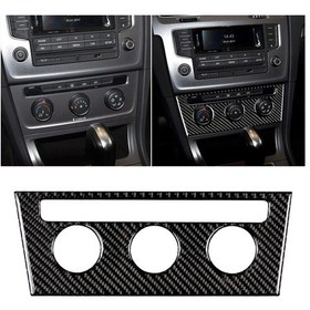 Resim Araba Karbon Fiber Klima Döner Düğme Dekoratif Etiket Volkswagen Golf 7 2013-2017 1 Adet 