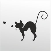 Resim Folyo Sticker Kedi Adkpquy654 50cm Uzunluk Siyah 