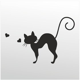 Resim Folyo Sticker Kedi Adkpquy654 50cm Uzunluk Siyah 