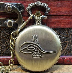 Resim Wolawood Nostaljik Köstekli Cep Saati Metal Zincirli Saat Antik Osmanlı Tarzı Özel Retro Hediyelik Koleksiyon 