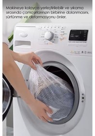 Resim 1 Adet Perde Ve Çamaşır Yıkama Filesi - Büyük Boy İpli Yıkama Filesi 60x80 Cm Beyaz 
