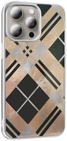 Resim Zipax Apple İphone 15 Pro Max İle Uyumlu Kılıf Desenli Şık Tasarım Zr Mep Kahverengi 