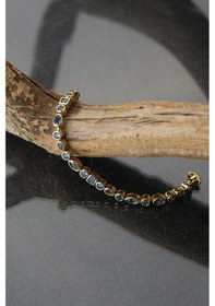 Resim Çildan Womens Gold Özel Tasarım Mavi Taşlı Göz Ve Damla Detaylı K Altın - Gümüş - Rose 