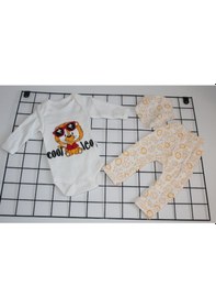 Resim Beyzababykids Erkek Bebek Aslan Baskılı Yenidoğan 3Lü Zıbın Badi Set %100 Pamuk Çok Renkli 