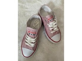 Resim Cg Kids Pembe Simli Içi Yumuşak Taban Şeritli Kız Çocuk Ayakkabı Süper Kalite 