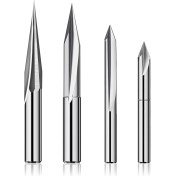 Resim VintageVo Cnc Yönlendirici Bitleri Set 1/4 Shank, Gravür Ahşap Oyma Yönlendirici Biti 6mm &amp; 4mm, V -Groove, Profil Biti, Tungsten Çelik - 4pcs (Yurt Dışından) 