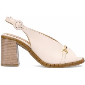 Resim Venüs 2511902y Kadın Hakiki Deri Topuklu Sandalet Bej Bej 