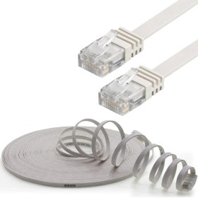 Resim IRENIS CAT6 Yassı Ethernet (Network, LAN) Kablosu, Beyaz, 10 metre 
