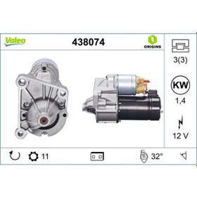 Resim VALEO 438074 Mars Motoru 12V 11 Dis 1.4 Kw Renault Laguna 1.9D 97-01 35605617 7700113207 (WH741788) 