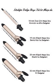 Resim Shibowavy Saç Maşası 5 Parça 4 Başlıklı Set ( 10mm 19mm 25mm 32mm ) 