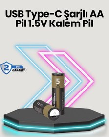 Resim Yüksek Performanslı Aa Usb Şarjlı Lityum Pil 1.5v Sabit Güç 2 Li Paket 