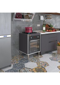 Resim Kenzlife Ankastre Modülü Kabini Lev Yaşin Gri 89-81 60 56 Fırın Ocak Dolabı Ayarlı Ayaklı 