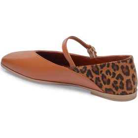 Resim Tergan Taba Hakiki Deri Leopar Kadın Babet - K25I1BB67848-A29 