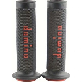 Resim Hightower Domino Siyah Kırmızı Atv Dirt Pit Bike Racing Motosiklet 7/8" 24mm Jel Kavrama Tutamakları 