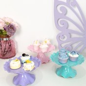 Resim 3 Parça Pasta Standı, Tatlı Servis Tepsisi, Oturma Odası Meyve Tabakları, Düğün, Bebek Duşu, Gelin Duşu, Doğum Günü Cupcake Tutacağı - Cadılar Bayramı ve Parti Malzemeleri 