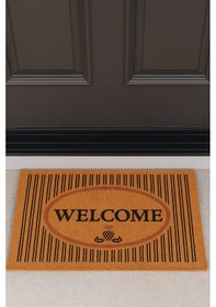Resim Valerine Life Velür Coco Dokulu Welcome Hoş Geldiniz Kapı Önü Dış Mekan Paspası 45x70cm 27ycm260103 Kahverengi 
