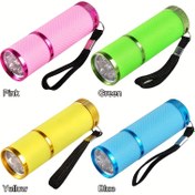 Resim Ultra Parlak 9 LED Taşınabilir El Feneri - Kompakt, Dokulu Tutuş ve Bilek Kayışı ile, Açık Hava Kampı için İdeal, 3 AA Pil ile Çalışır (Dahil Değildir) - Pembe, Yeşil, Sarı, Mavi, Acil Işık | Taktiksel El Feneri | Silindirik El Feneri 
