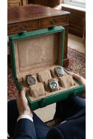 Resim Onywatch Reverso Çoklu Saat Kutusu - Genuine Leather Watch Box Watch Case 