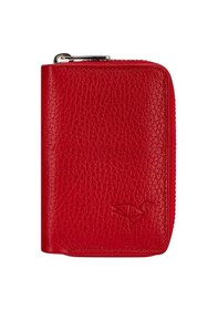 Resim Nehironline Clovis Hakiki Deri Unisex Cüzdan - Kırmızı Kırmızı 
