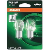 Resim Ultra Life P21 W Fren/sinyal/uç ve Yedekleme Işık 7506ULT 02B Dayanıklı, Çift Blister Medium Beyaz 7506ULT-02B 