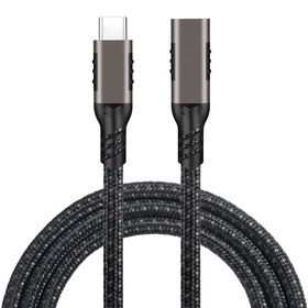 Resim Qgeem Extension USB3.2 Type-C PD Uzatma Kablosu 100W 20Gbps 4K@60Hz 0.2 Metre - Siyah 