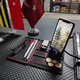 Resim KEMBOSS Araç Içi Torpido Kaydırmaz Telefon Tutucu Numaratör Organizer (Pembe) 