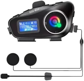 Resim Q58 Motorsikletler İçin Fener Özellikli SD Kart Bölümlü LCD Ekranlı Kablosuz Bluetooth Kulaklıklı - Suya Dayanıklı Kask Kulaklığı 