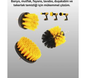 Resim 3’lü Matkap Ucu Temizlik Fırçası Seti Çok Amaçlı 