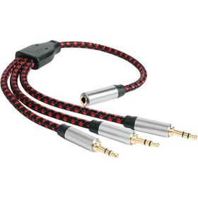 Resim 30CM 3,5mm Ses Stereo Splitter Uzatma Kablosu 3 Erkek - Kadın Adaptör (Yurt Dışından) 