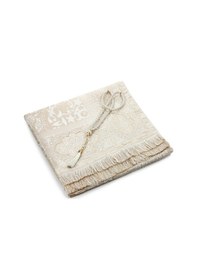 Resim Lüks Açık Renk Osmanlı Şönil Seccade Tesbih Hediyeli Krem 