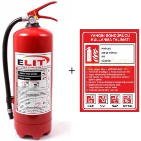 Resim Elit 6 Kg Ruhsata Uygun Köpüklü Yangın Söndürme Tüpü ve Yangın Söndürücü Kullanım Kılavuzu 