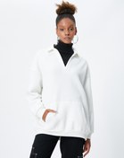 Resim Şardonlu Polo Yaka Sweatshirt Kanguru Cep Detaylı Uzun Kollu 