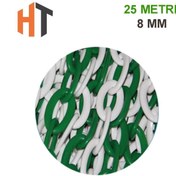 Resim Hayat Trafik Plastik Zincir Yeşil-Beyaz 8 mm x 25 Metre 
