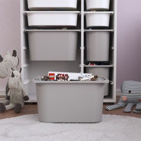 Resim Rine 12 Sepetli Çok Amaçlı Oyuncak Dolabı Gri Beyaz 