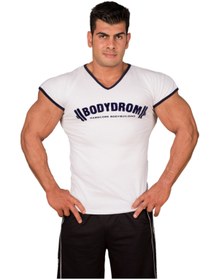 Resim Bodydrom Fitness Ve Bodybuilding T-shirt Düşük Kol Beyaz 