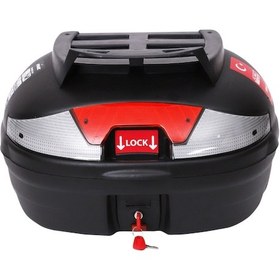Resim Motosiklet Çantası Arka Motosiklet Bagajı Kargo Taşıma Aparatlı Sırt Dayamalı Cv46 - Siyah 