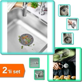 Resim Hereveoyuncak Yuvarlak Lavabo Gider Süzgeci + Kakao Pudra Eleği Süzgeçli Maşalı Çay Demleme Çelik - 2li Set R6B1A0 